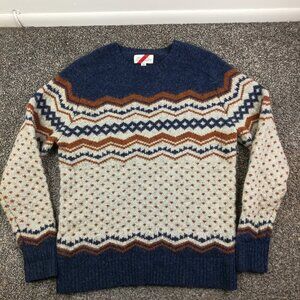 Best Made Co Sweater Wool Fair Isle Raglan Blue Mens Medium